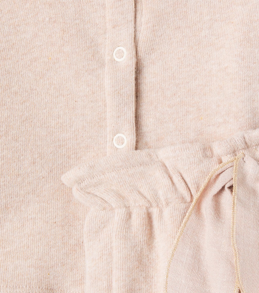 Baby cotton-blend cardigan and sweatpants set