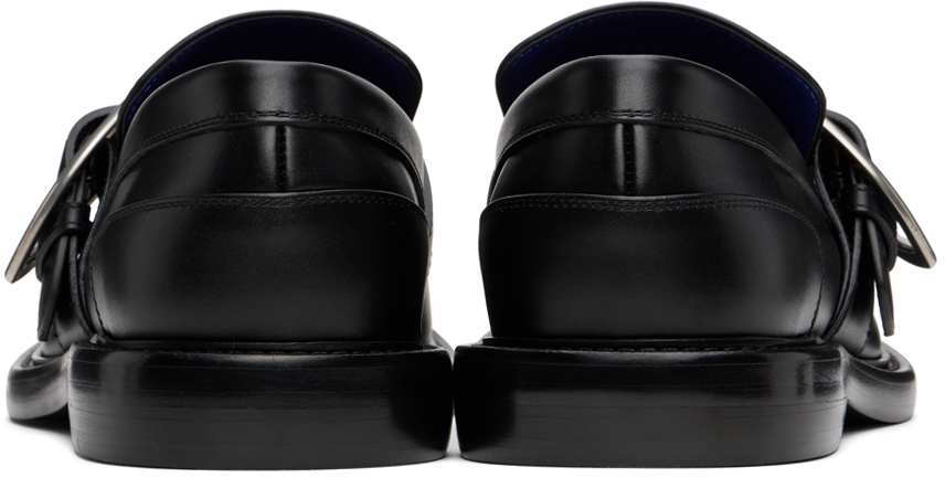 Burberry Black Leather Cobble Loafers