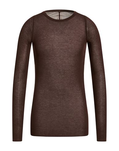 Man Sweater Chocolate brown Size L Viscose, Silk