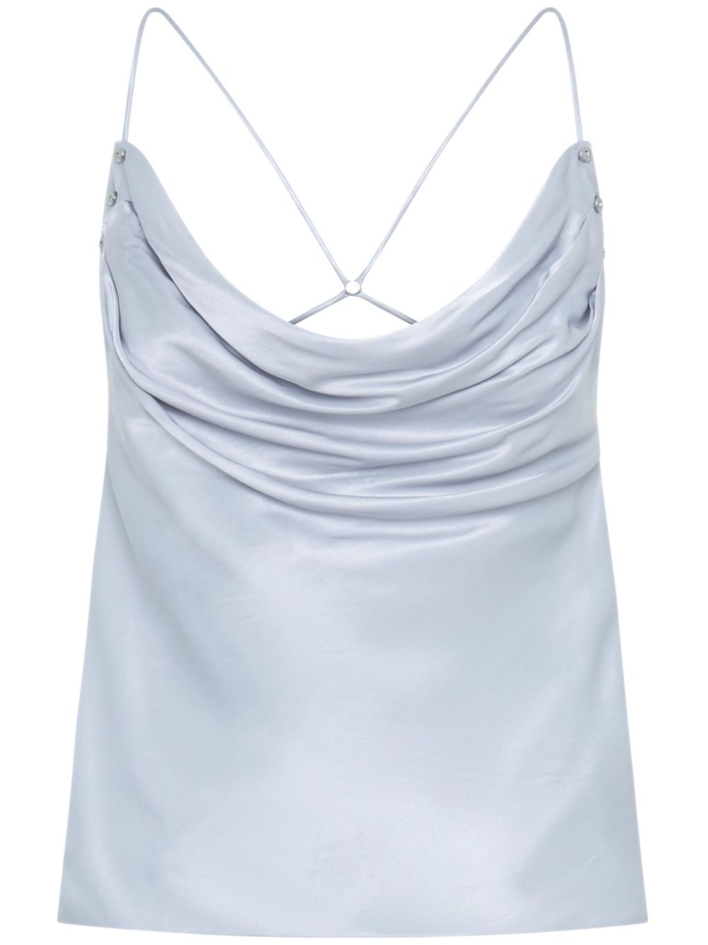 Rivet cowl-neck top - Grey