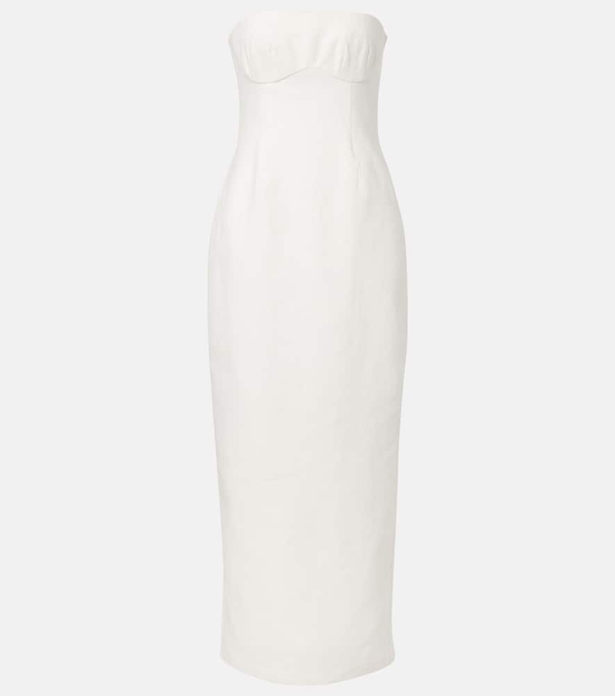 Evalita linen bustier maxi dress