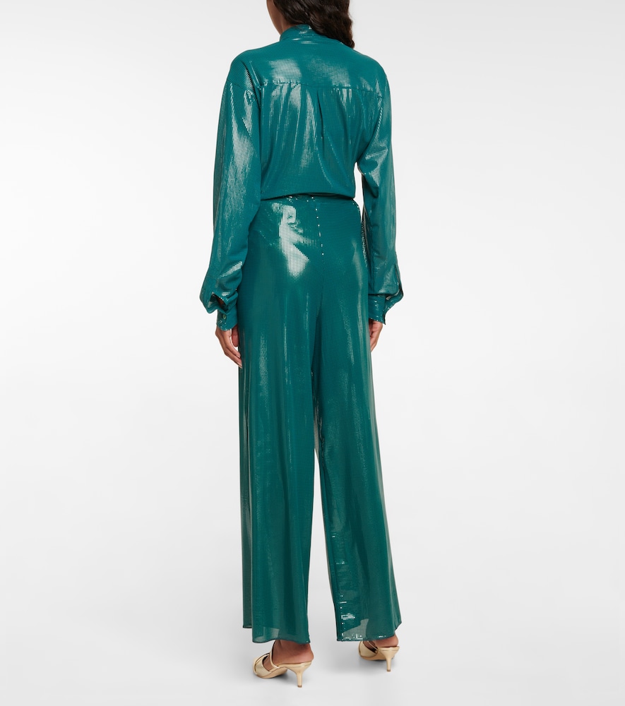 Oséree Lamé wide-leg pants