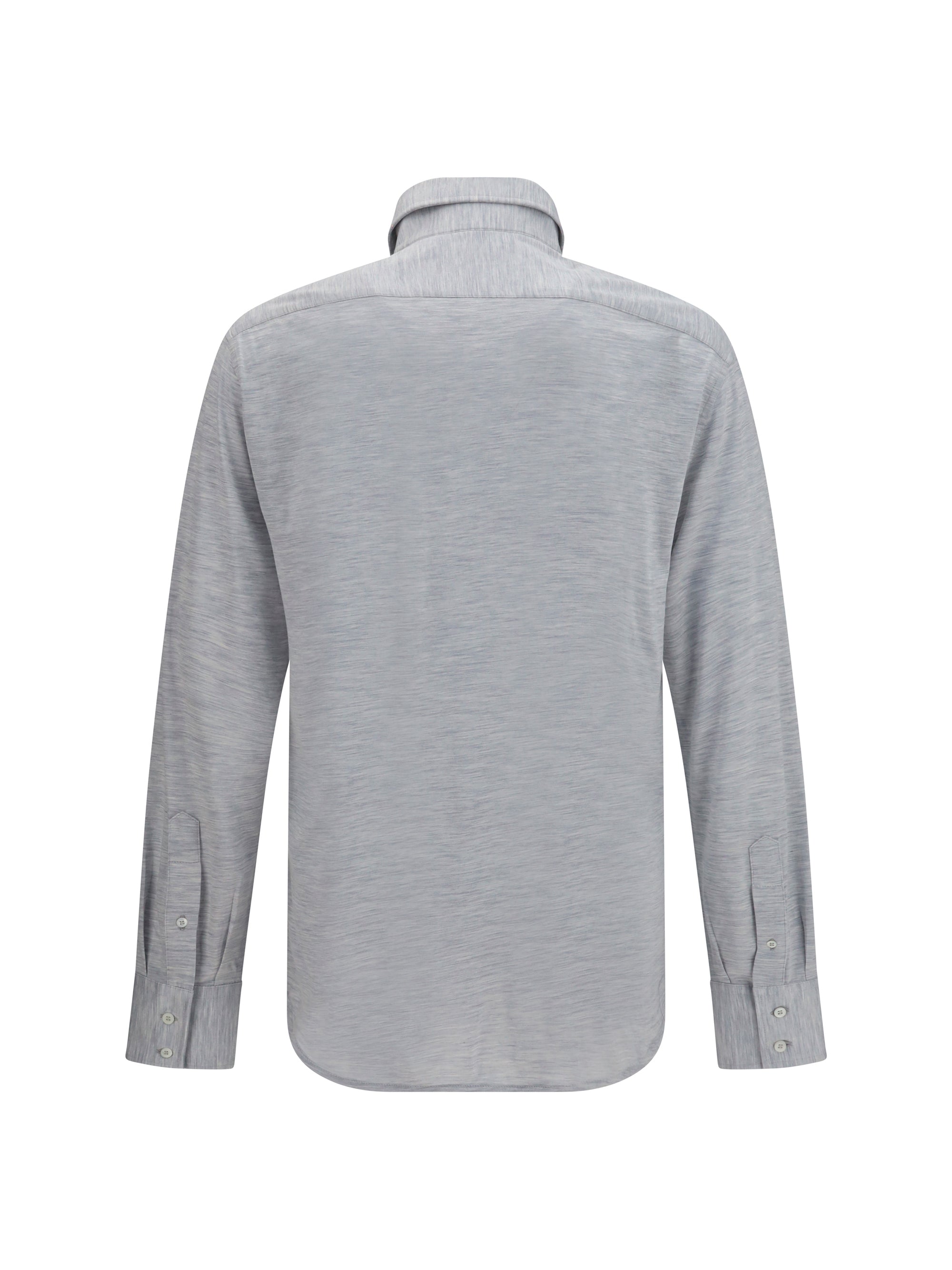 Silk-Cotton Jersey Shirt — Gray