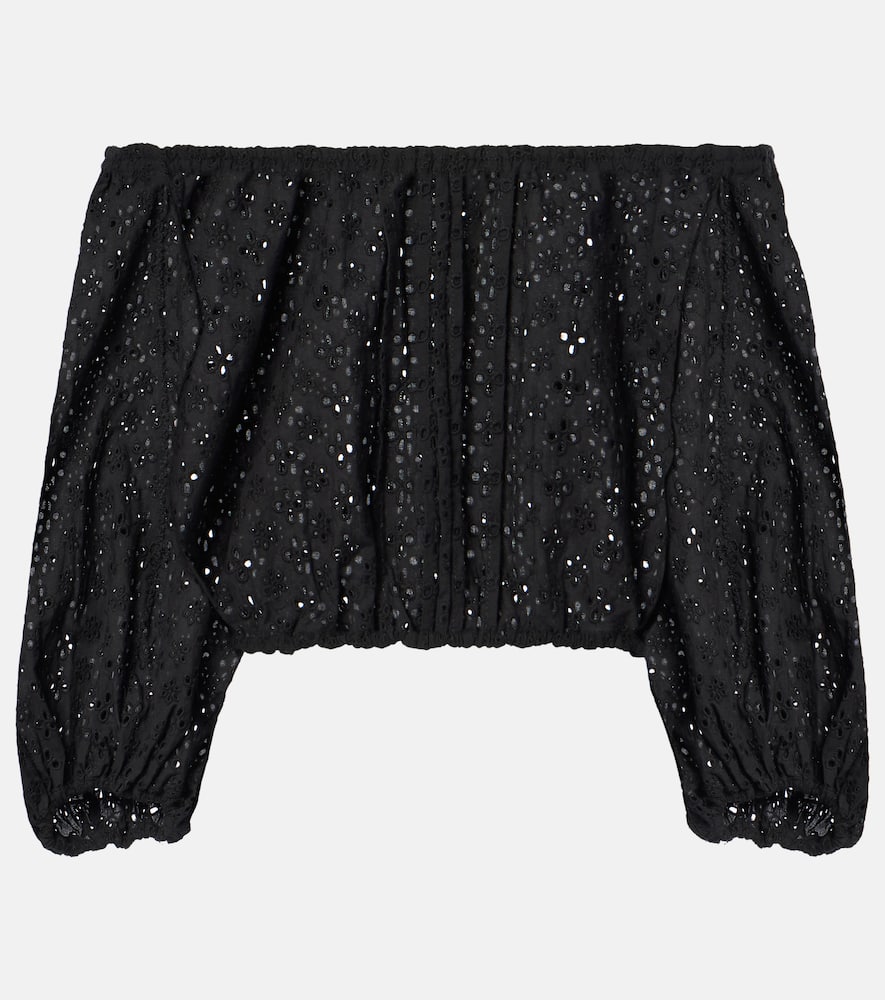 Off-shoulder cotton crop top
