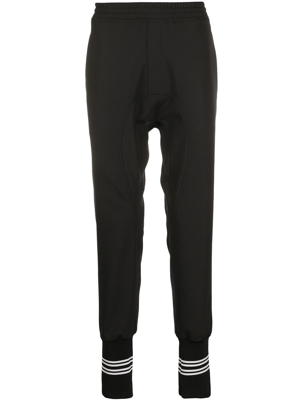 Double stripe ribbed track trousers - Black