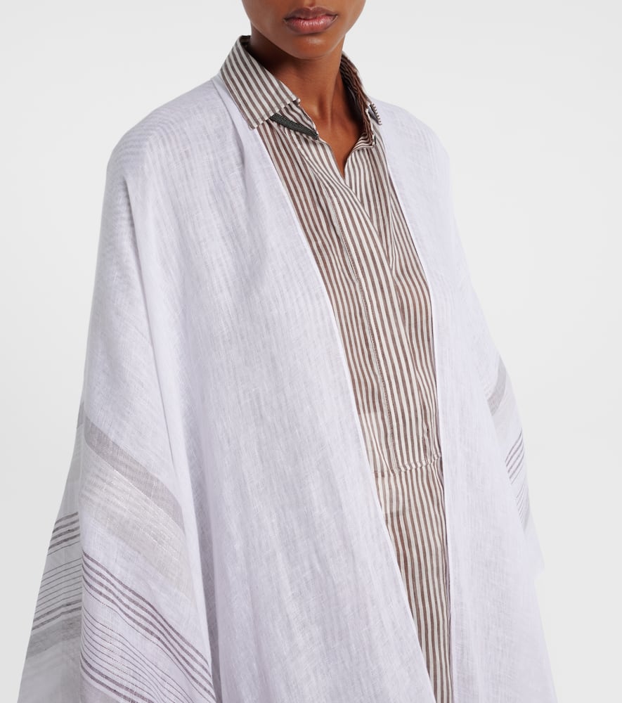 Fringed linen poncho