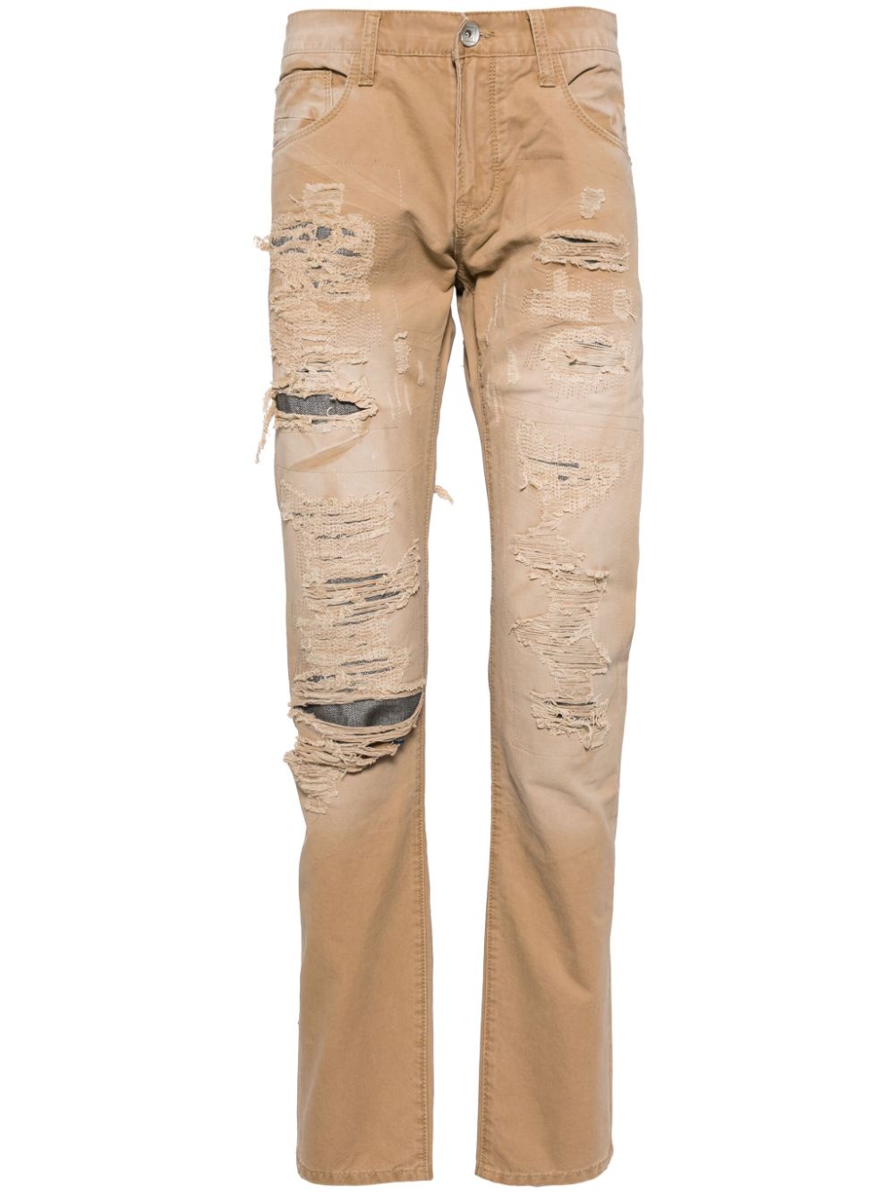 The Louis cotton straight trousers - Neutrals