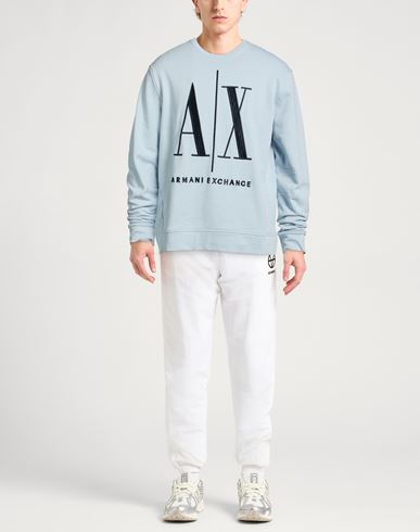 Man Sweatshirt Sky blue Size S Cotton