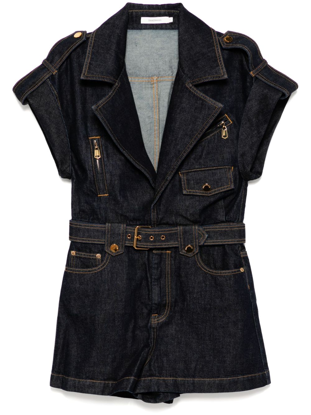 Crush denim playsuit - Blue