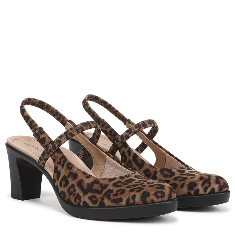 Stride Evoke Slingback Pump Shoes Brown Multi Fabric