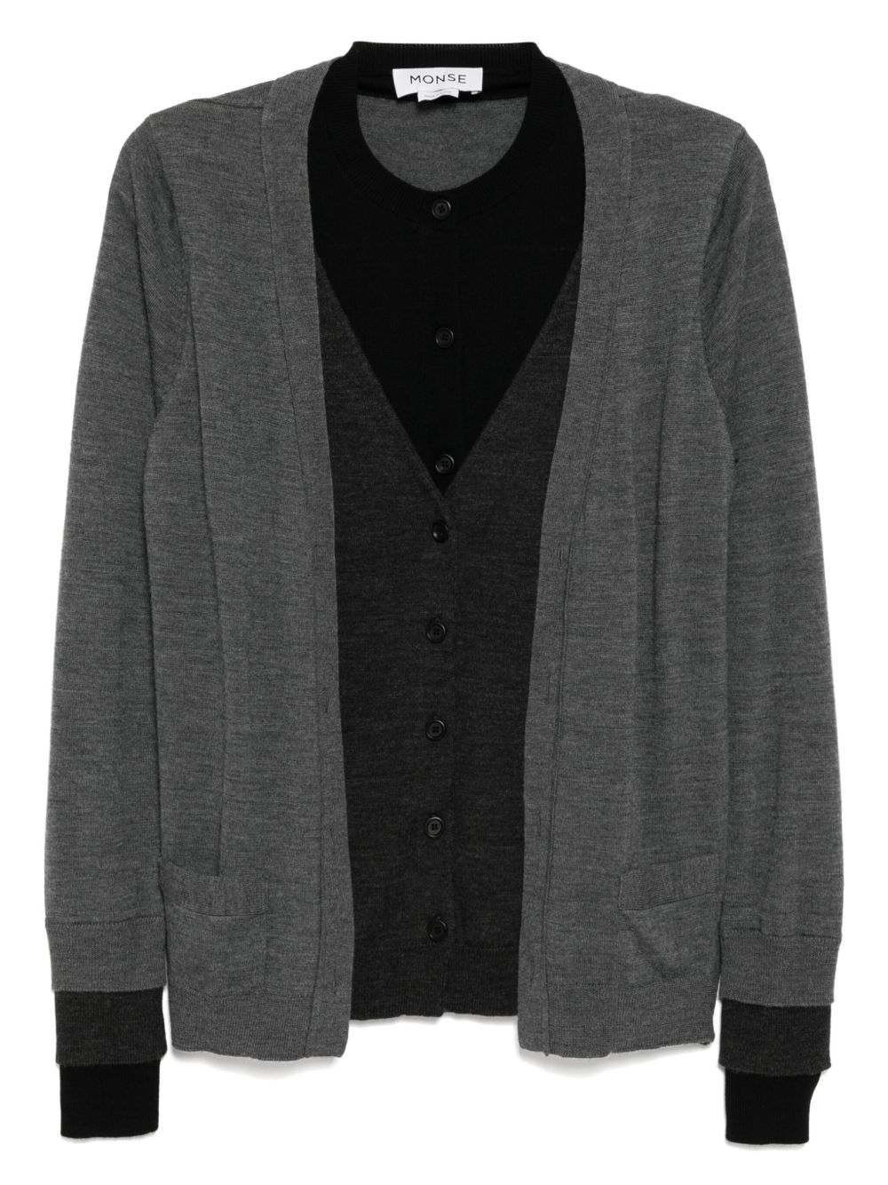 Monse panel detailing cardigan - Grey