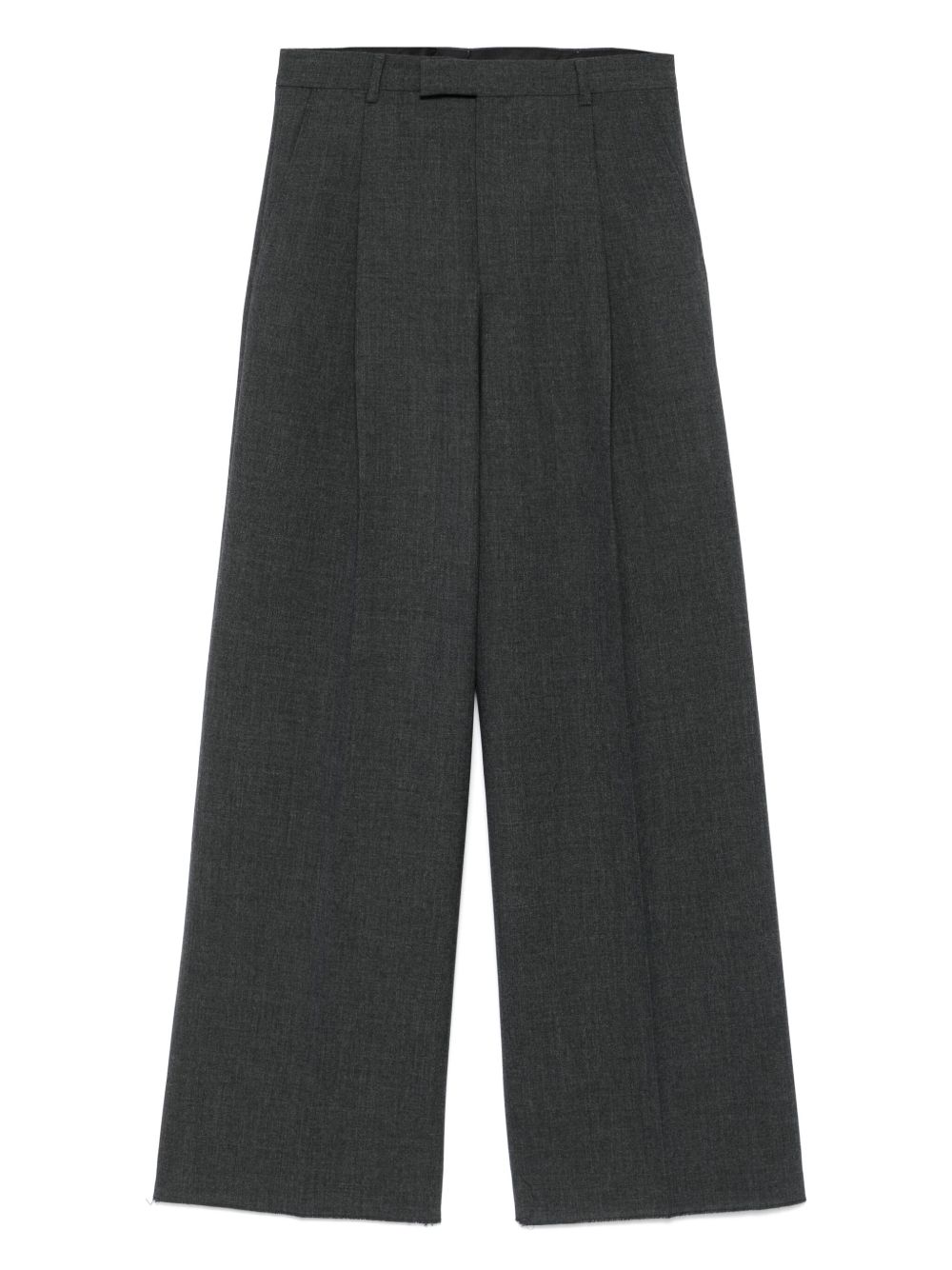 Wool wide-leg trousers - Grey