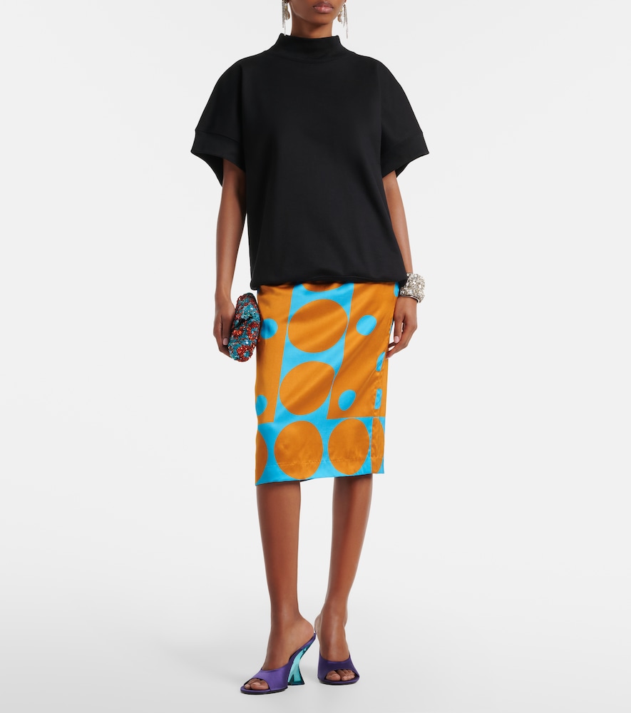 Polka-dot pencil skirt