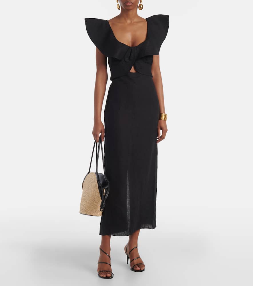 Ruffled midi dress