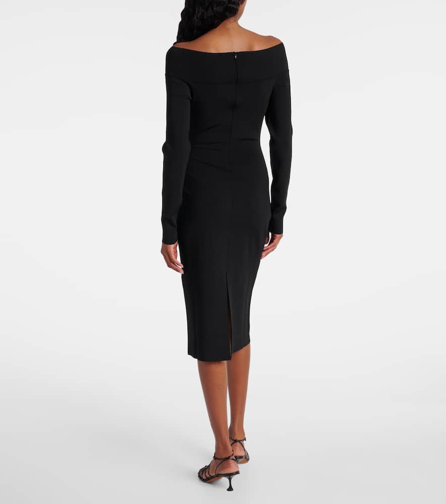 Off-shoulder jersey midi dress