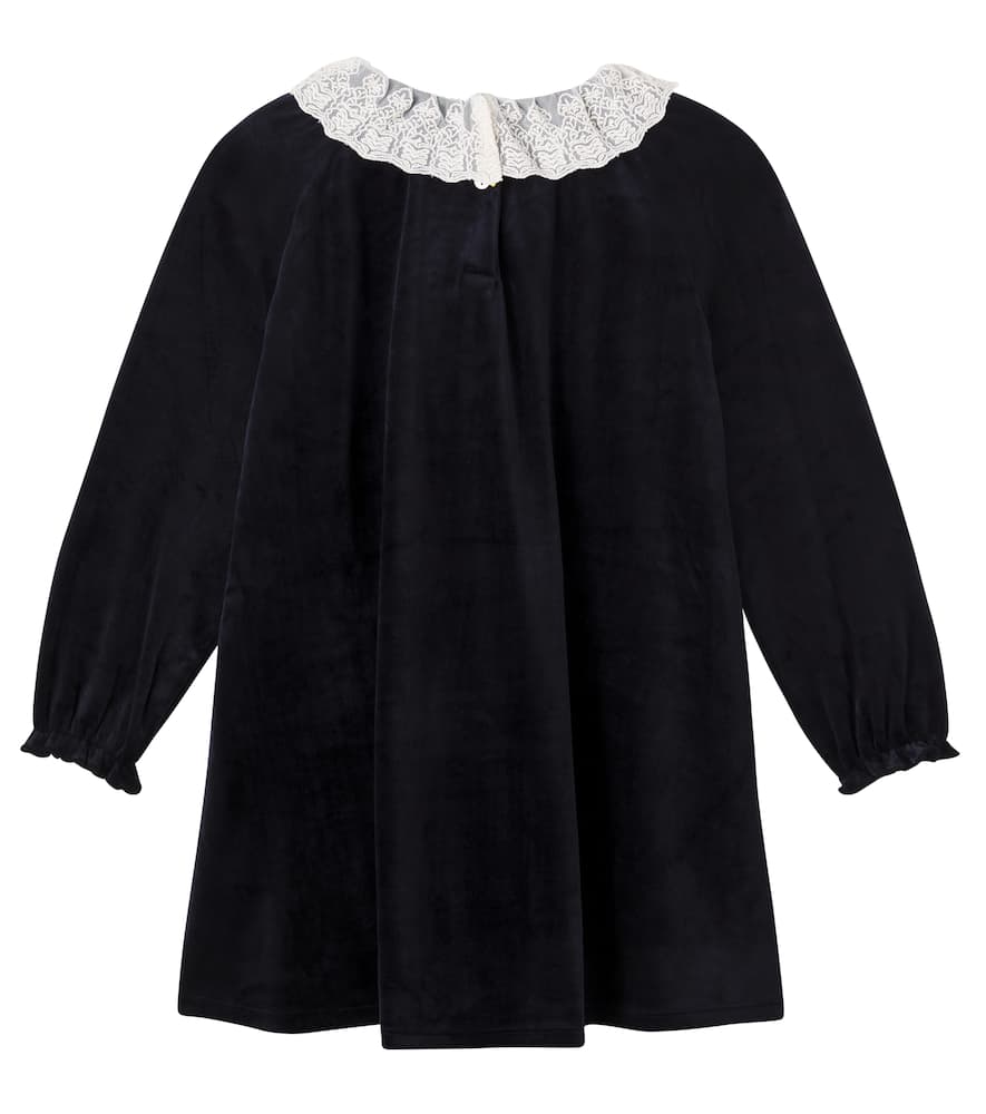 Konges Sløjd Lace-trimmed velvet dress