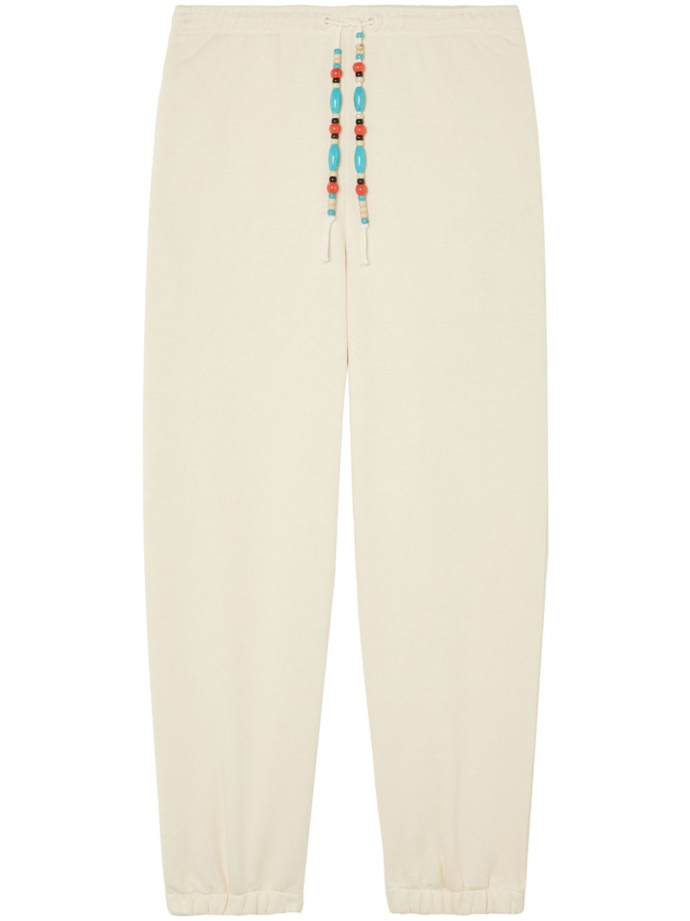 Bead-embellished tapered trousers - 303 CREAM