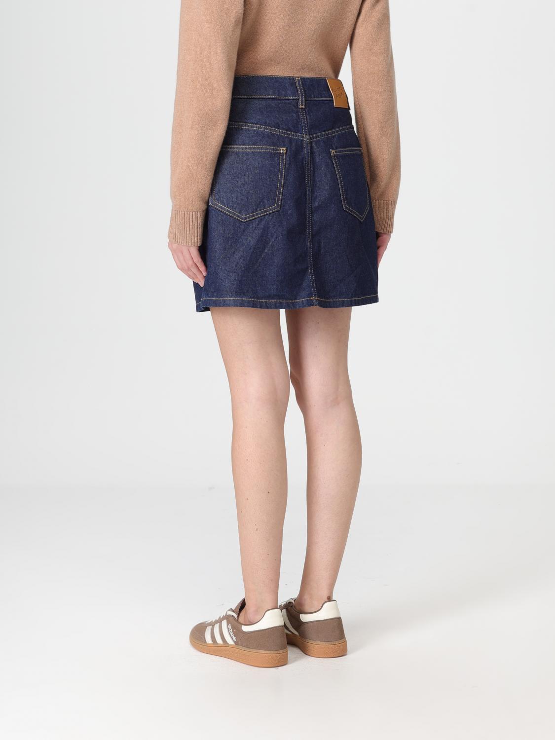 Skirt MAISON KITSUNÉ Woman color Blue