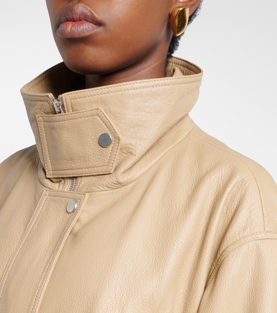 Briar cropped leather blouson jacket