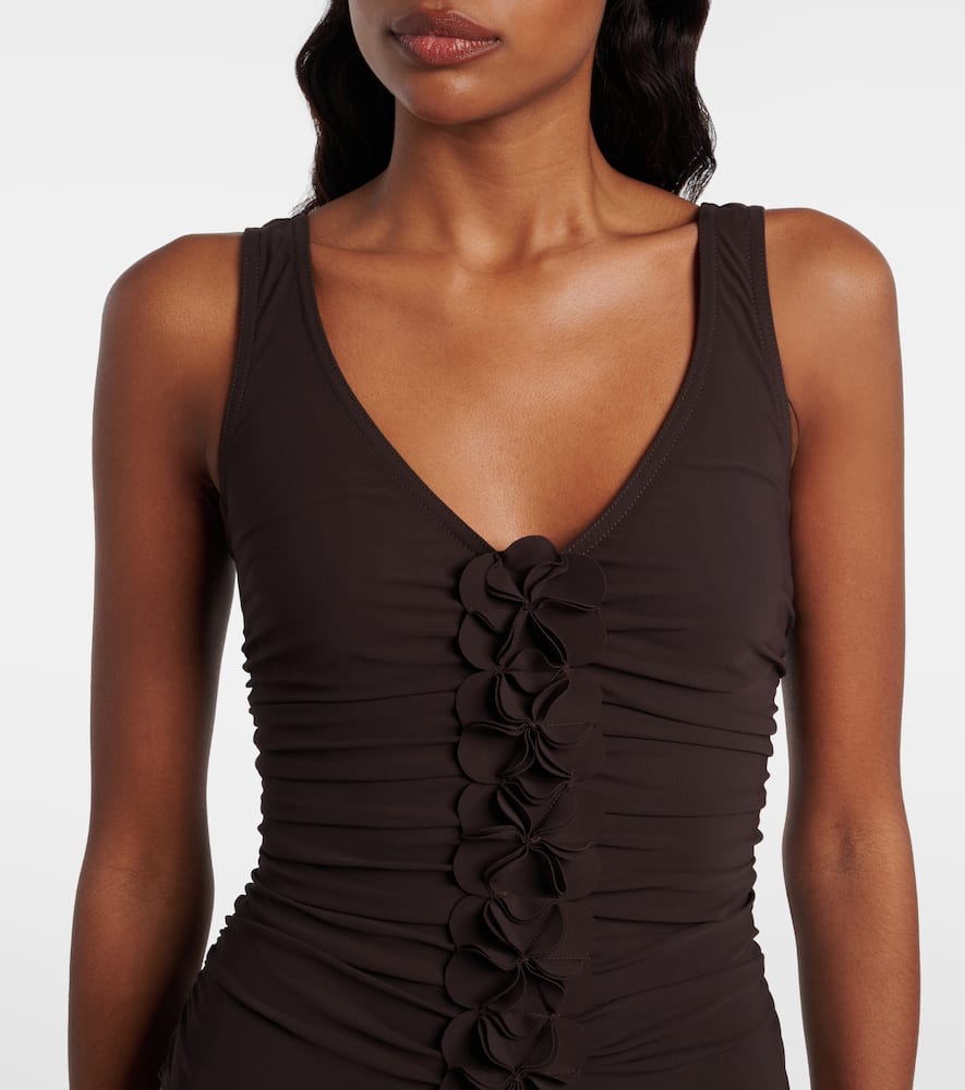 Tess floral-appliqué swimsuit