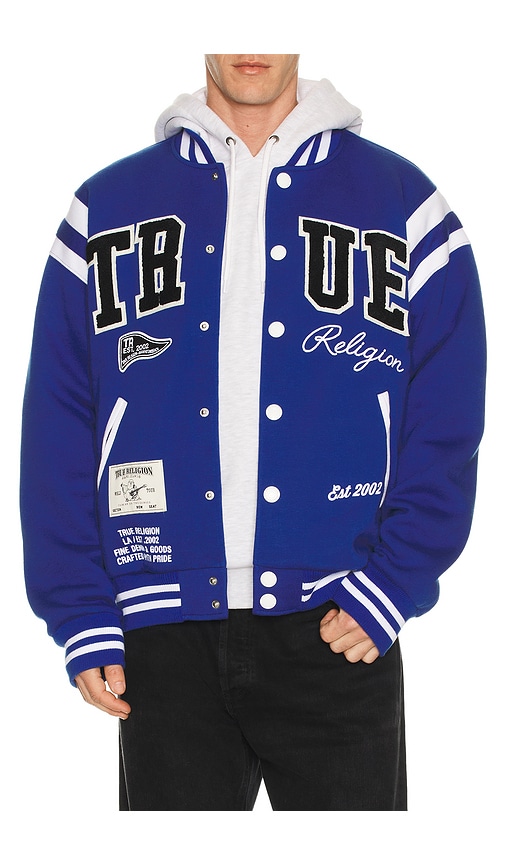 True Religion Uni Varsity Jacket in Blue. - M also in L, S, XL/1X