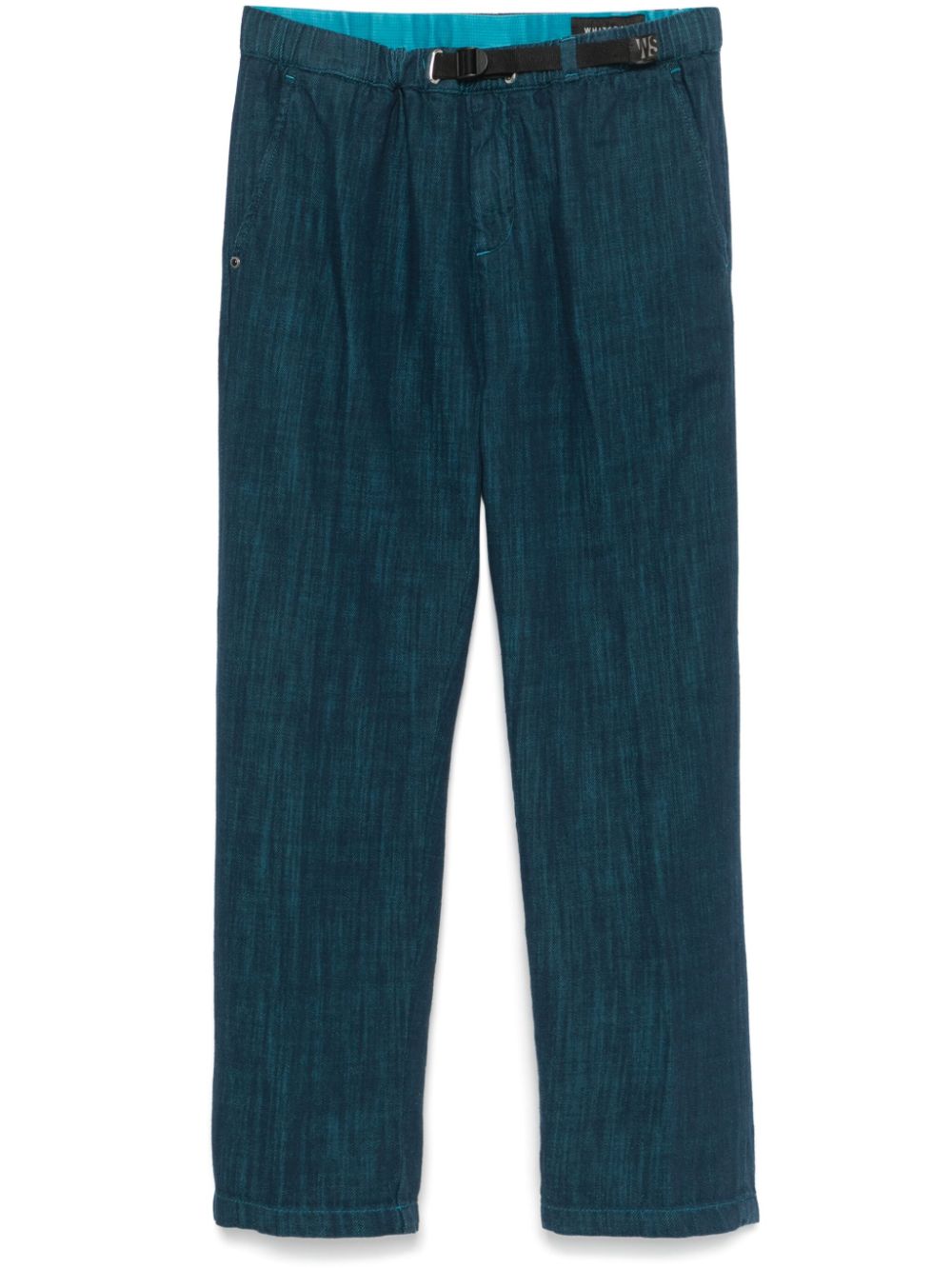 Mélange-effect trousers - Blue