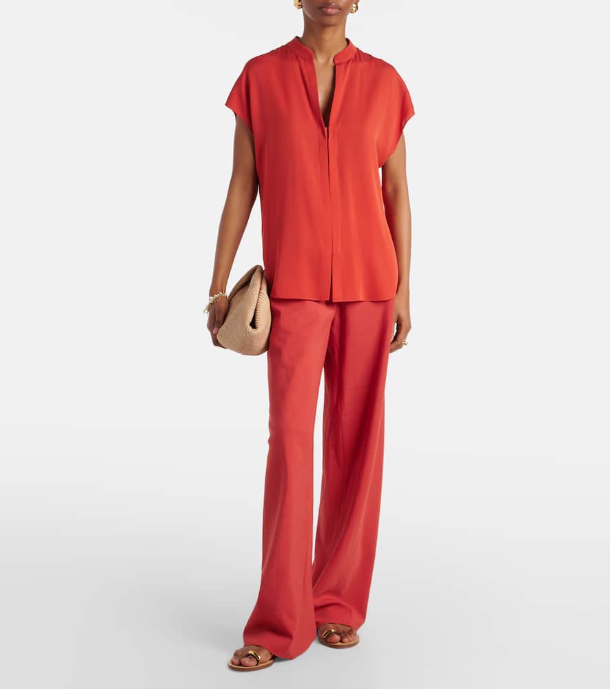 Silk-blend blouse