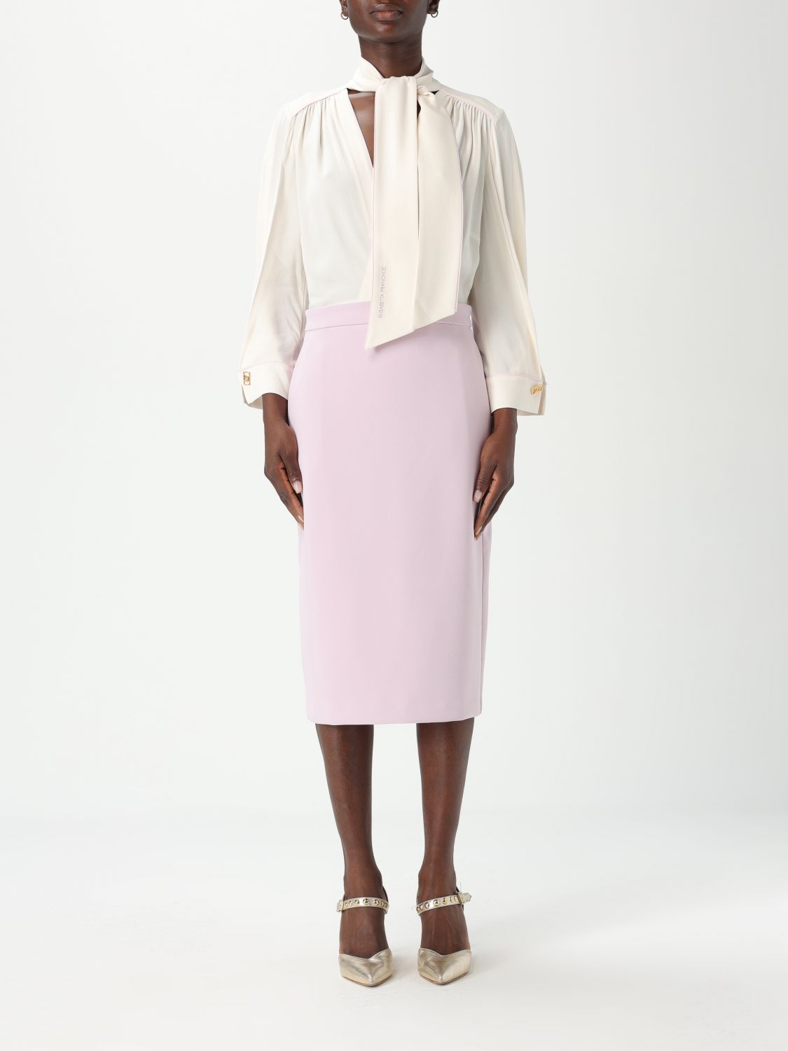 Georgette crepe midi dress - Neutrals