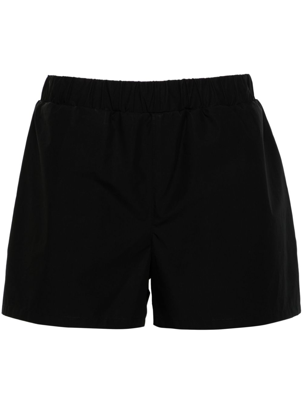 Elasticated-waist cotton shorts - Black