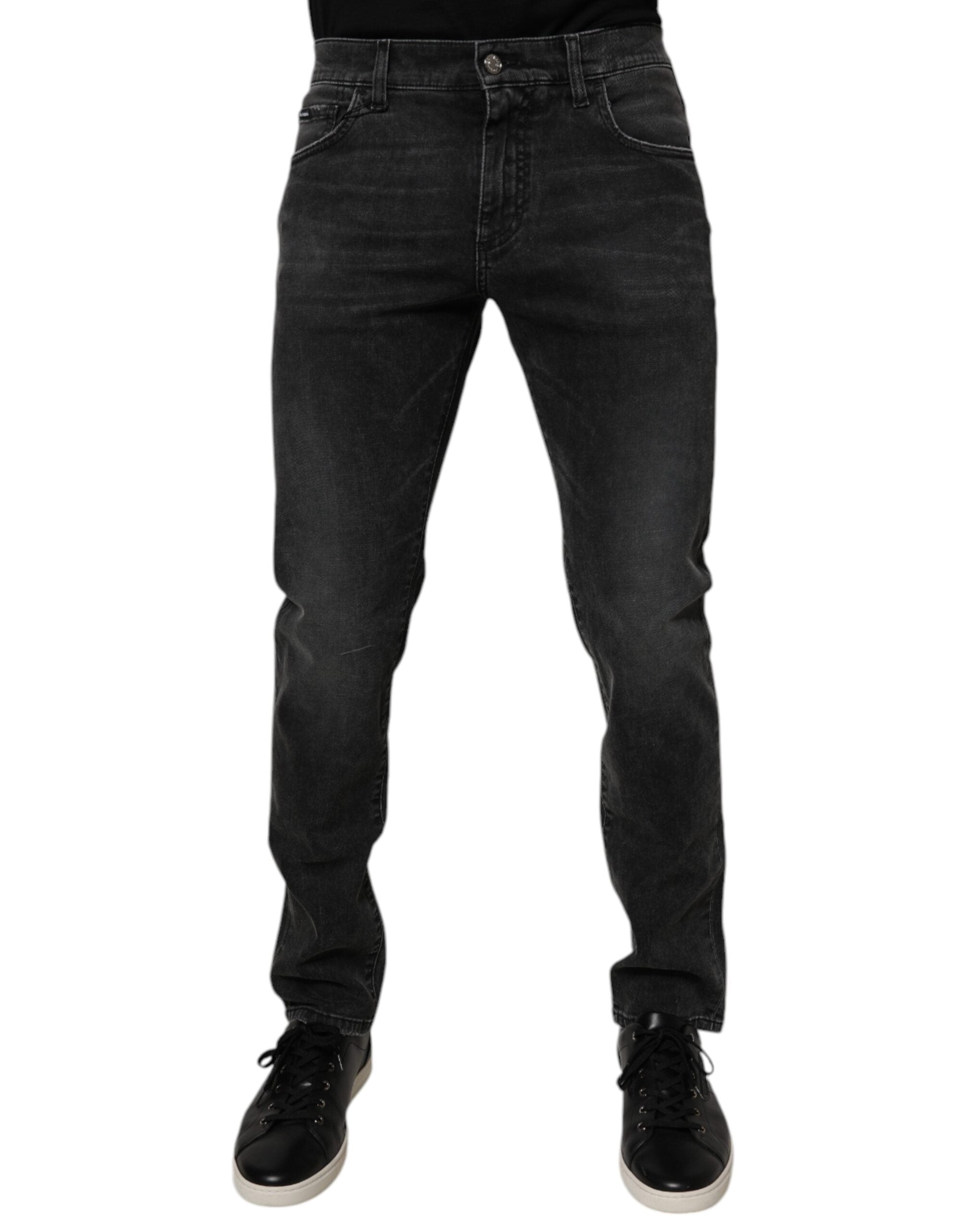 Cotton Stretch Skinny Jeans — Black