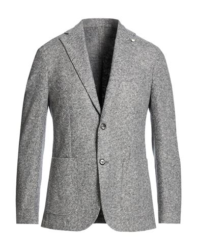L. b.m. 1911 Man Blazer Grey Size 40 Acrylic, Cotton, Polyester, Virgin Wool