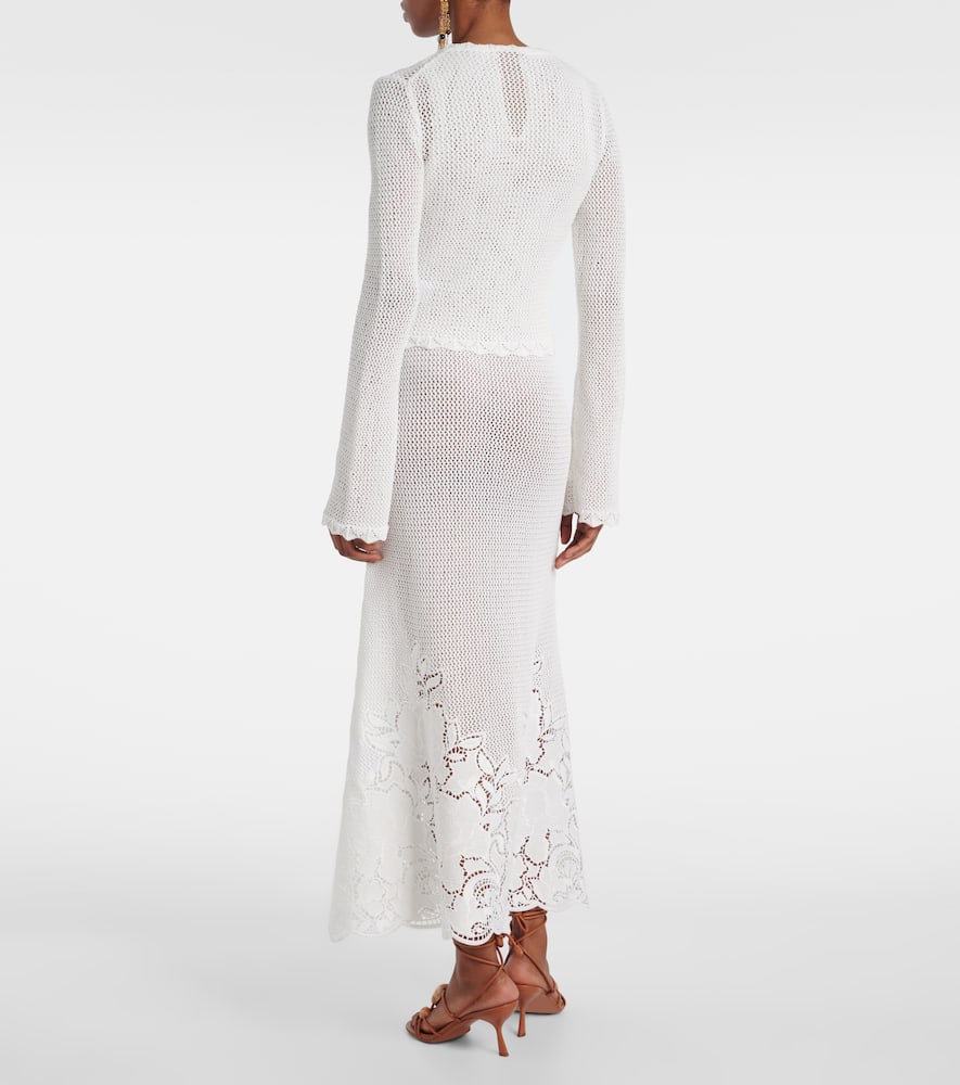 Embroidered cotton cardigan
