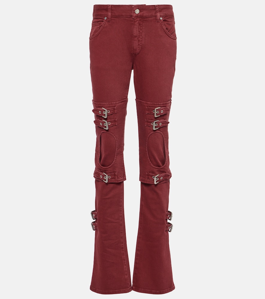 Cutout mid-rise boyfriend jeans