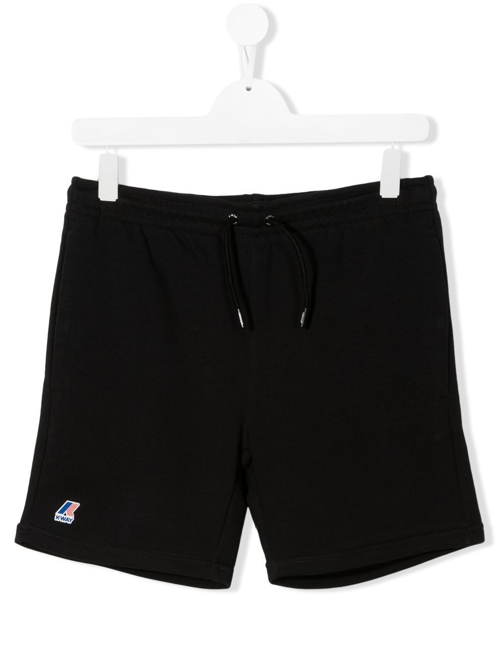 TEEN logo-print cotton track shorts - Black