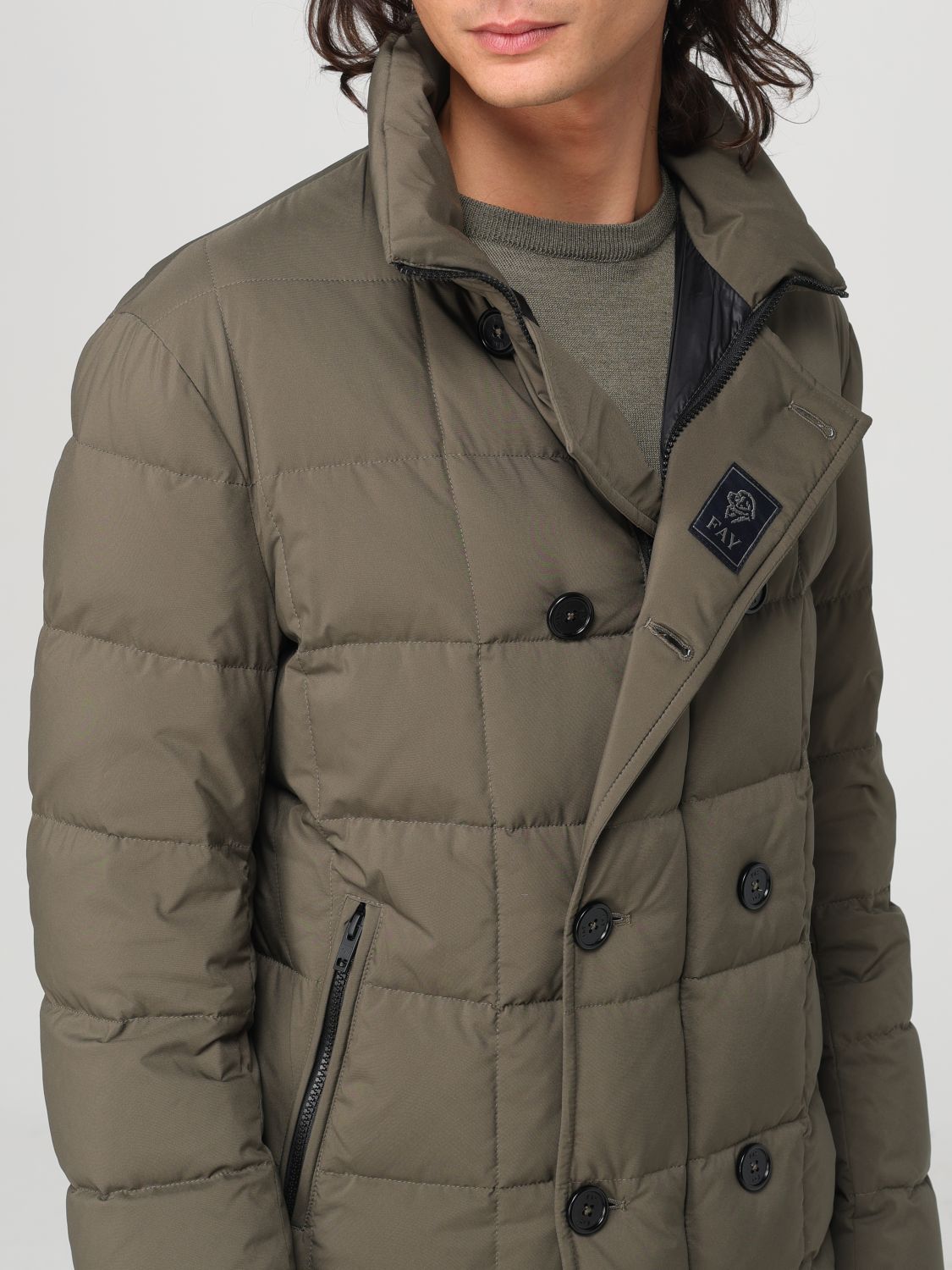 Coat Men color Green