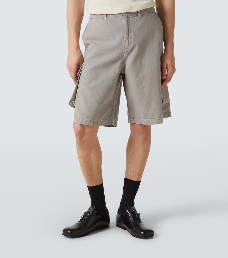 Mount cotton and hemp canvas cargo shorts