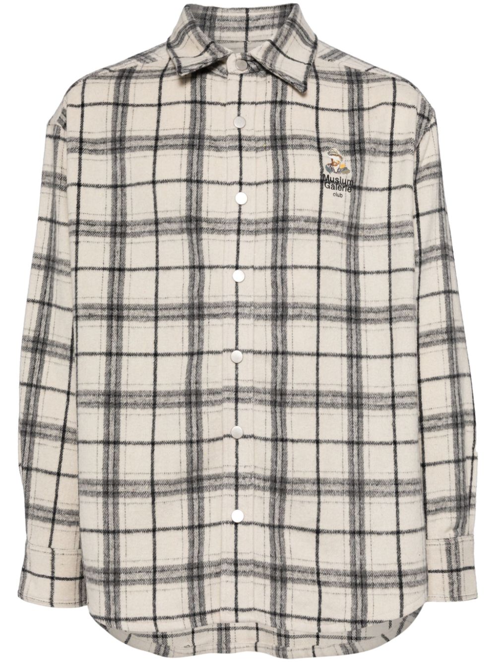 Plaid-patterned shirt - White