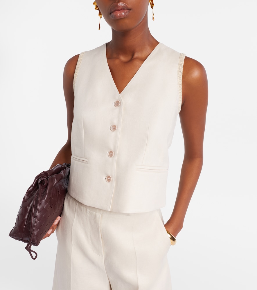 Calibri cable-knit linen vest