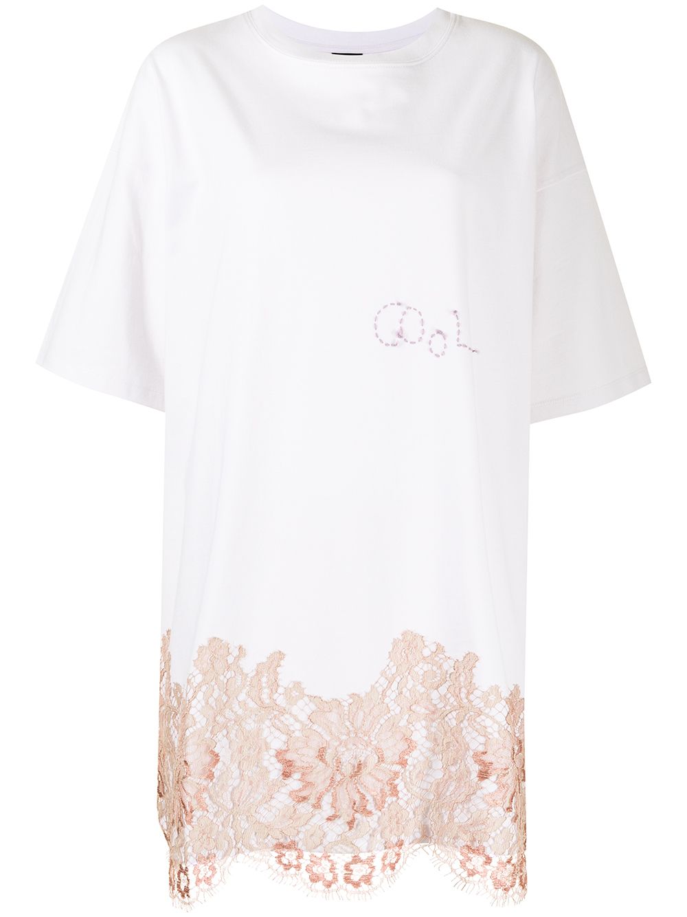 Lace-trimmed T-shirt - White