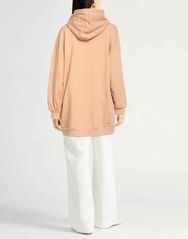 Woman Sweatshirt Sand Size 6 Cotton, Silk, Polyester