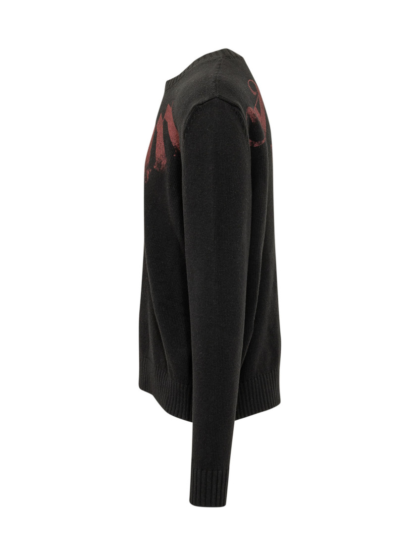 Black Logo Crew Neck Sweater