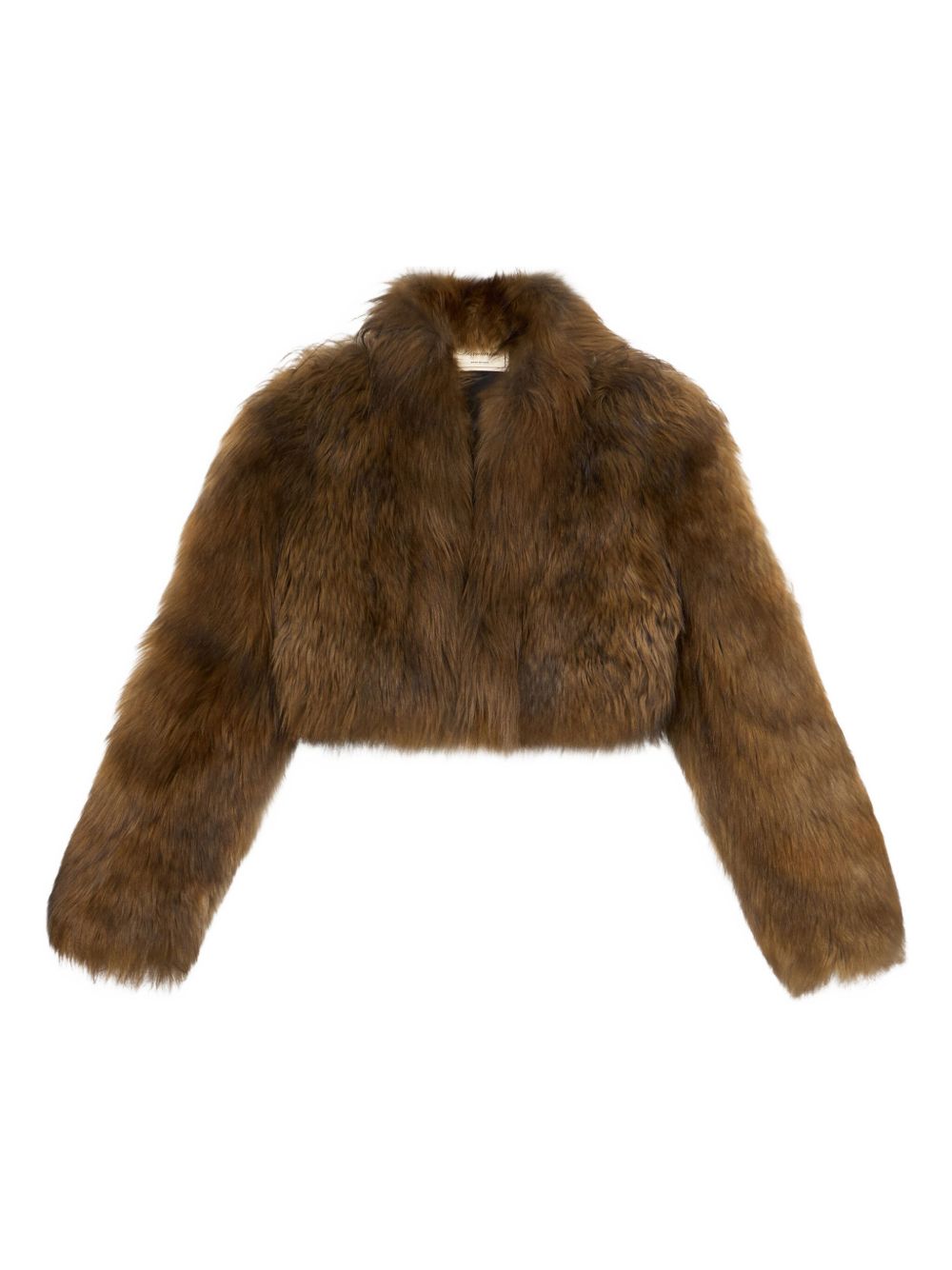 Cropped fur jacket - Brown