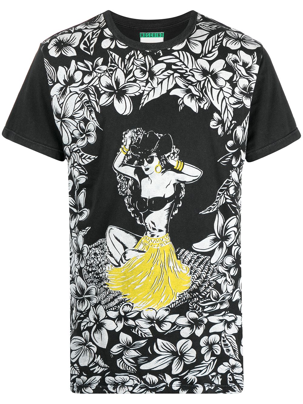 1990s hula-print T-shirt - Black