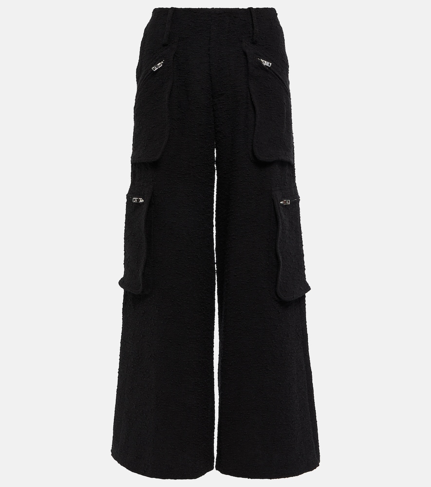 High-rise wide-leg cargo pants