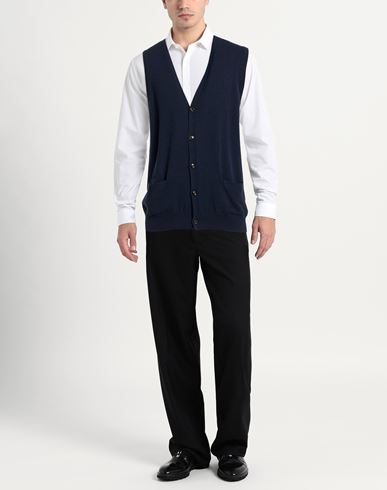 Man Cardigan Midnight blue Size 48 Cashmere