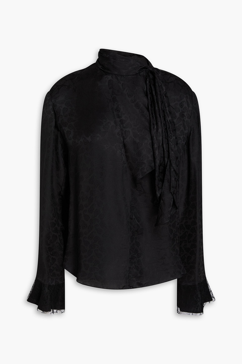 Raphaella lace-trimmed jacquard blouse - Black - FR 38