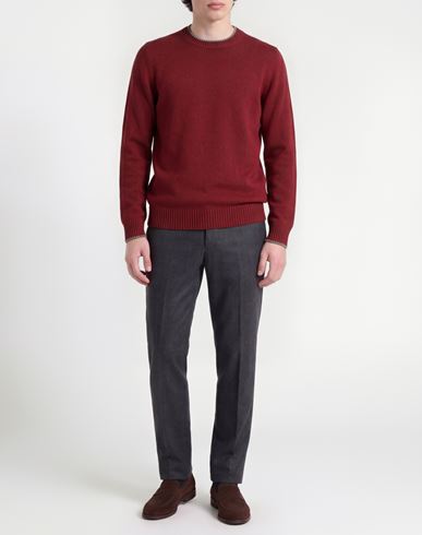 Man Sweater Brick Size 40 Virgin Wool, Geelong Wool