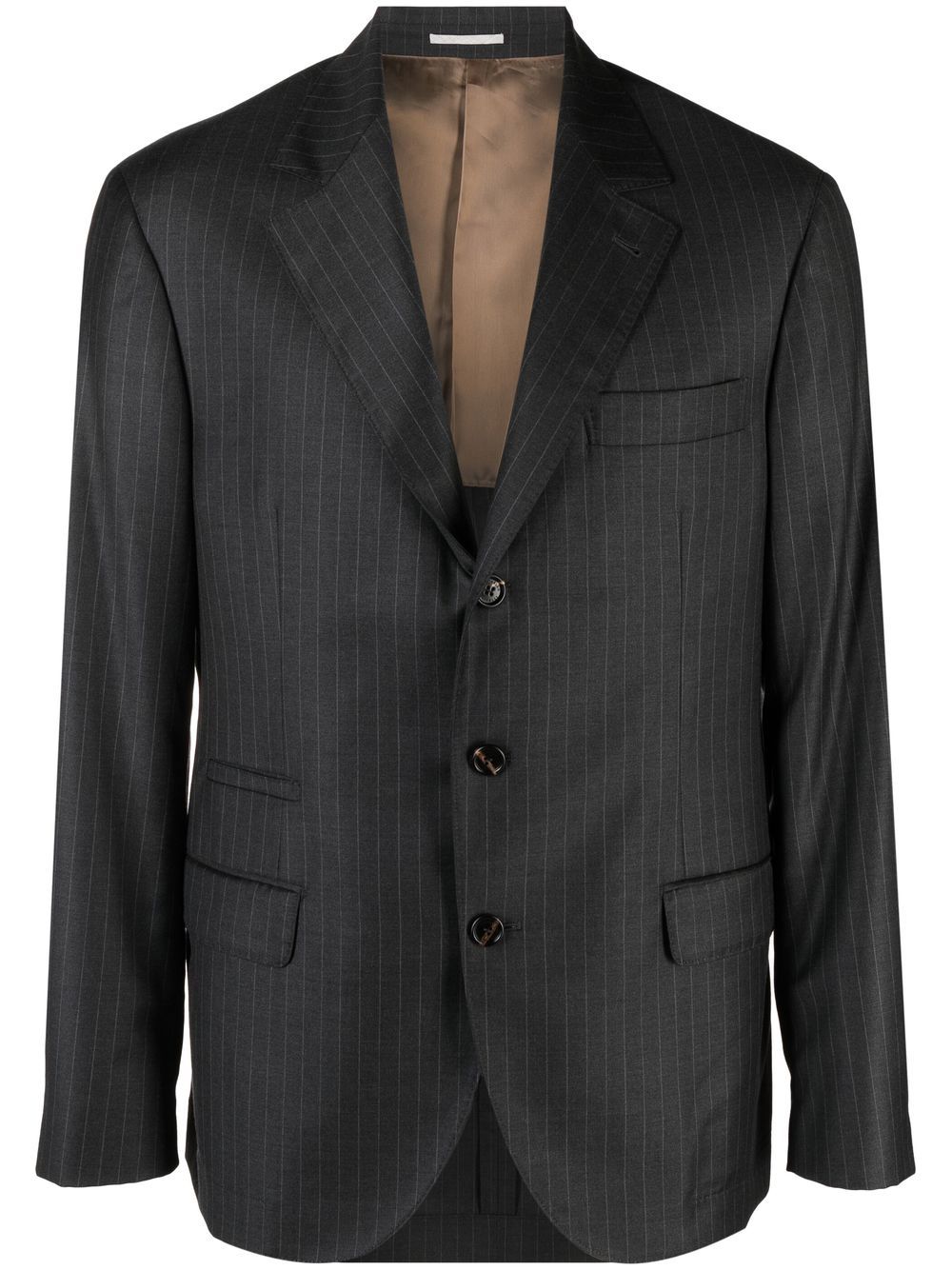 Chalk-Stripe virgin-wool blazer - Grey