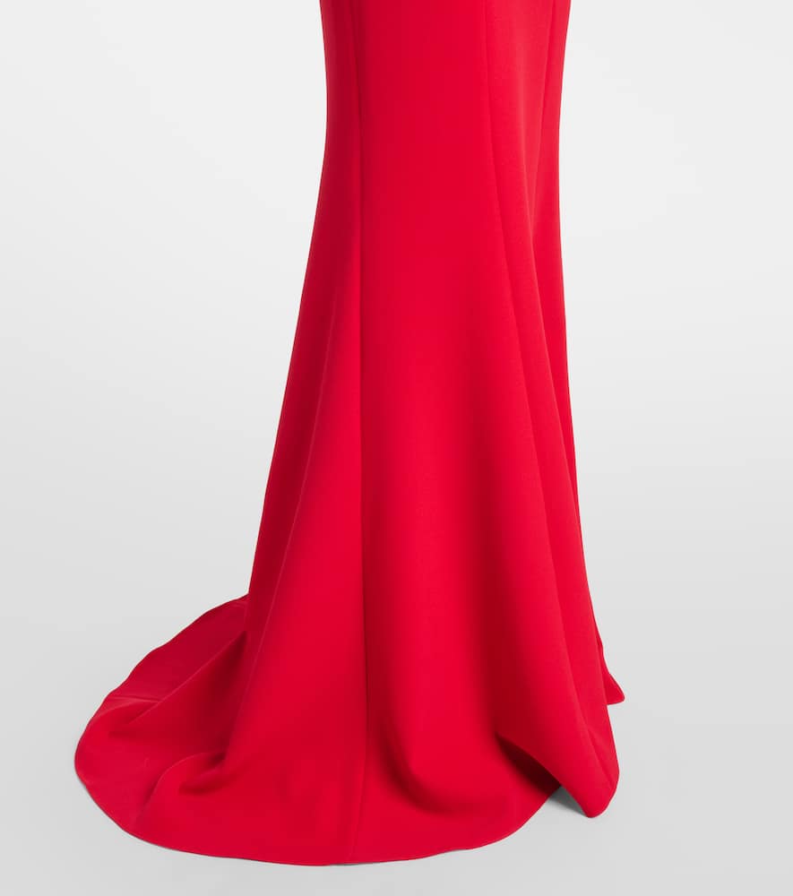 Rory floral-appliqué crêpe gown
