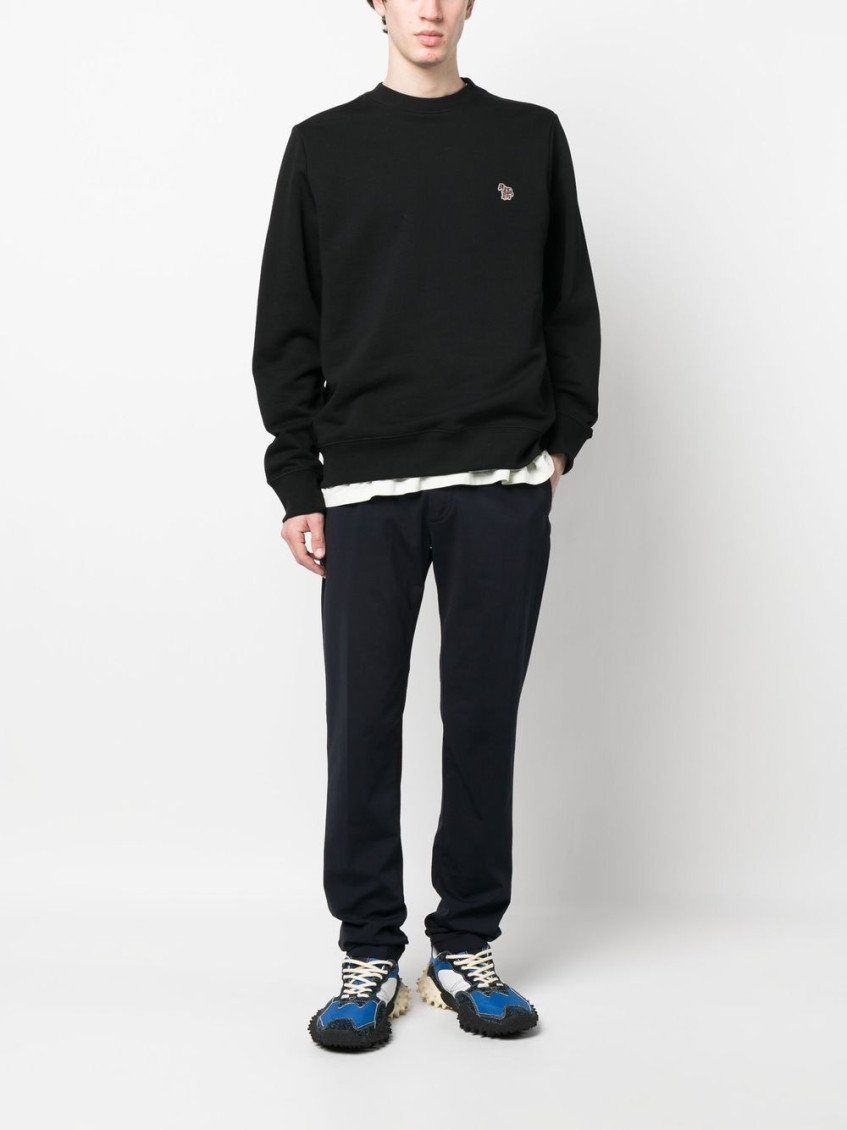 Black Zebra Logo Cotton Sweatshirt